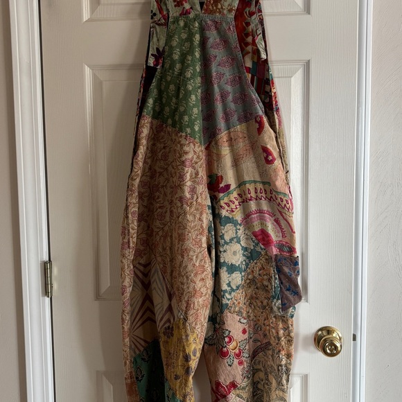 Colorful Boho Loose Patchwork Overalls - Picture 3 of 8